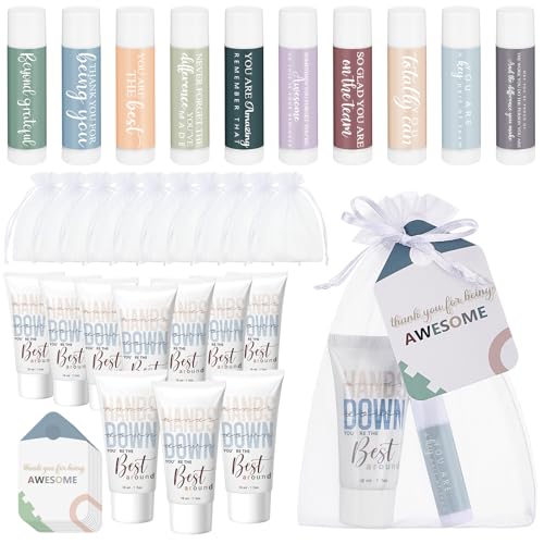 Heigble 10 Sets Customer Service Week 2025 Gifts Bulk Lip Balms and Hand Cream Employee Appreciation Inspirational Hand Lotion Thank You Gifts Bulk for Physician Medical Assistant Pharmacy Technician