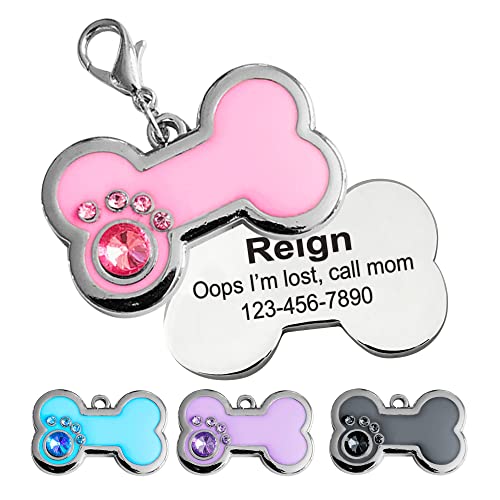 Bone tag with crystals