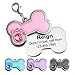 Sparkly Dog Bone Tags, Bone Stainless Steel ID Tag for Dog Collars, Custom Engraved Cute Dog Tags with Crystals, Bone Shape Dog tag, Silent Tags