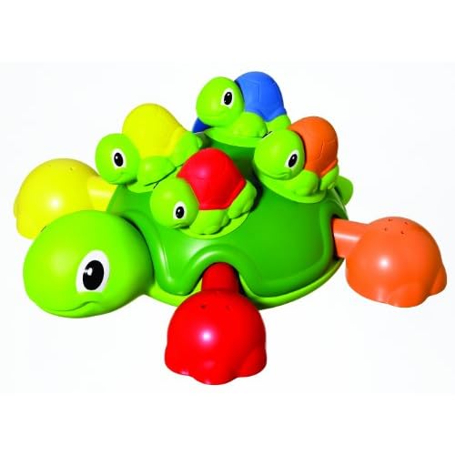 TOMY Schildkrötenfamilie, Bunter Bade- und Lernspaß für Badewanne, Pool und Schwimmbad, Badewannenspielzeug, Wasserspielzeug Badewanne, Babyspielzeug, Geschenke zur Geburt, Ab 12 Monaten