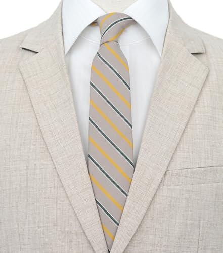 Image of BELLUNO Men's 2.5 inch Skinny Solid Cotton Linen Ties