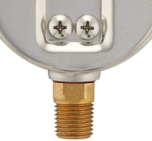 Gauge Stainless Steel Lower Mount Liquid Filled Pressure, 2.5" Face / Dial, Rated Wog, 1/4" Male Npt, Range 0 - 300 Psi (Qty 01) #TOP3