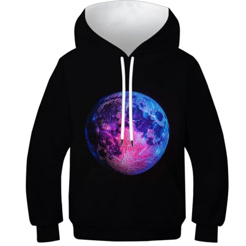 Sweat garçon lune en aquarelle 3D idée cadeau ado anniversaire