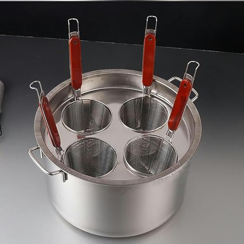 Generico Pentola Multifunzionale per zuppa con colino, Set di Inserti per cuocipasta a 3/4/5 Fori, pentola per Pasta in Acciaio Inossidabile e cestello per colino, Utensili da Cucina per Cucina Domes