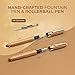 ZenZoi Wood Pen Set - Bamboo Fountain Pen w/Fine Nib & Rollerball Pen. Smooth Writing, Refillable, Vintage, Crafted, Journaling Pen. Luxury Pen Gift Set for Men, Women, Ink Converter.
