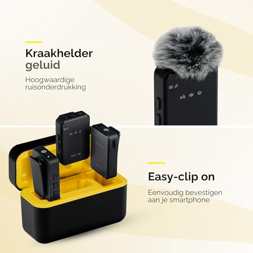 Micrófono inalámbrico de audio HiFi con componentes premium y base de carga magnética 3