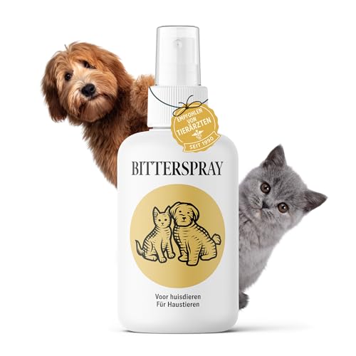 Sensipharm Bitterspray 100ml - Bittertropfen ohne Alkohol für Hunde und Katzen, Anti-Kau und Lecken Spray, Katzen Fernhaltespray Hunde für Möbel, Abwehrspray für Haustiere mit Bitteren Geschmack