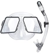 Wimaha Dry Snorkel Set, Anti-Fog Anti-Leak Snorkel Mask,180° Panoramic Ultra-Clear Diving Mask, S...