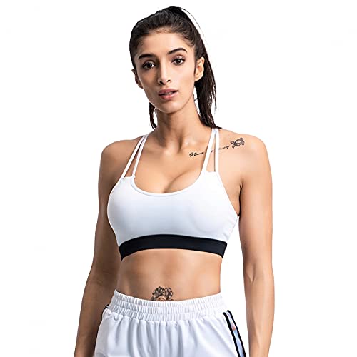 Sujetador deportivo cruzado para mujer con push up talla grande de nailon