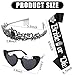 KICOSY 3PCS Bride or Die Bachelorette Party Decorations - Black Crystal Crown, Sunglasses & Sash for Til Death Do Us Party, Gothic Wedding & Halloween Cosplay