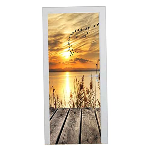 Coucher de soleil autocollant de porte pour cacher les imperfections - 2
