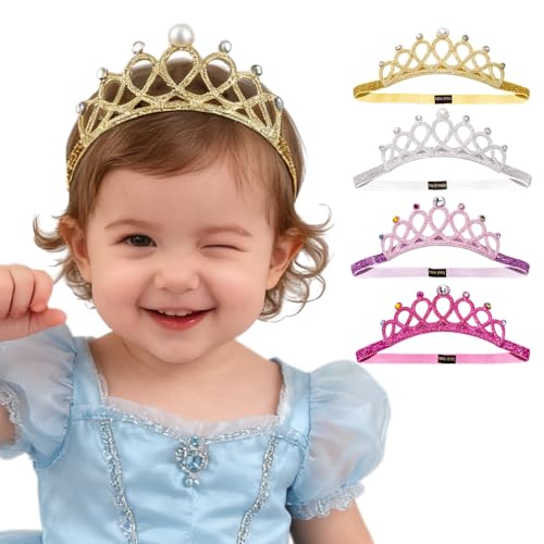 Image of DANMY Little Girl Super Elastic Headband Toddler Hair Band Soft Headwrap Crown Children Hair Accessories