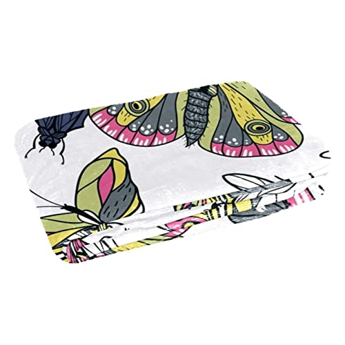 Couverture douce pour canapé lit camping motif papillon libellule - 3