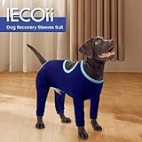 IECOii Dog Surgery Recovery Suit Long Sleeves,Post Op Dogs Recovery Suit Body Suits after Surgery,Soft Dog Bodysuit Prevent Licking Abdominal Wound,Full-Body DogPajamas,Dogs Surgical Suits,Blue,L - Image 7