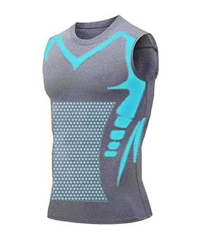 Image of 2026 New Version Ionic Shaping Sleeveless Shirt, Mens Sleeveless Compression Tank Top, Mens Sleeveless Posture Corrector Vest, Body Shaper Vest (XL, Grey)