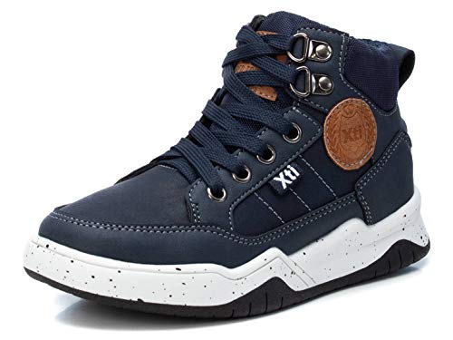 XTI - Botín Casual para Niño - Cierre con Cremallera - Color Navy - Talla 32