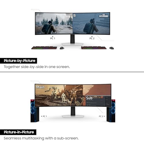 Image of Samsung Odyssey OLED G9 49-inch(124.4cm) Dual QHD 5120 x 1440 Curved 1800R Gaming Monitor, 240Hz, 0.03ms, FreeSync Premium Pro, G-Sync, Quantum Dot, HDR10+, Speaker, HAS (LS49CG930SWXXL, Silver)