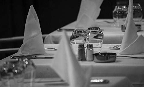 A & B TRADERS Pack of 6 White Satin Band Superior 100% Cotton Napkins 22 x 22 Inches (56 x56 cm)