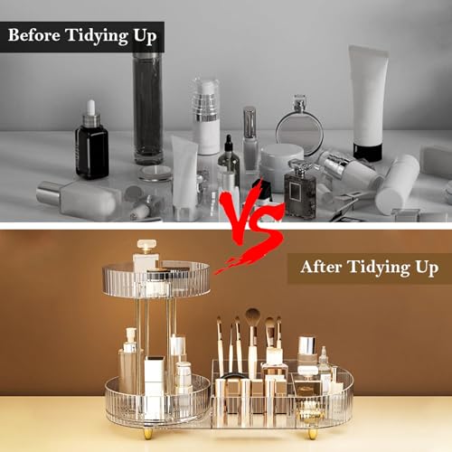 Organiseur de maquillage rotatif 360° Kottwca pour rangement de cosmétiques