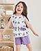 GOLLUNER Kids Girl Clothes Heart Print Sleeveless Top and Shorts Baby Girl Summer Outfits Short Set(7-8T)
