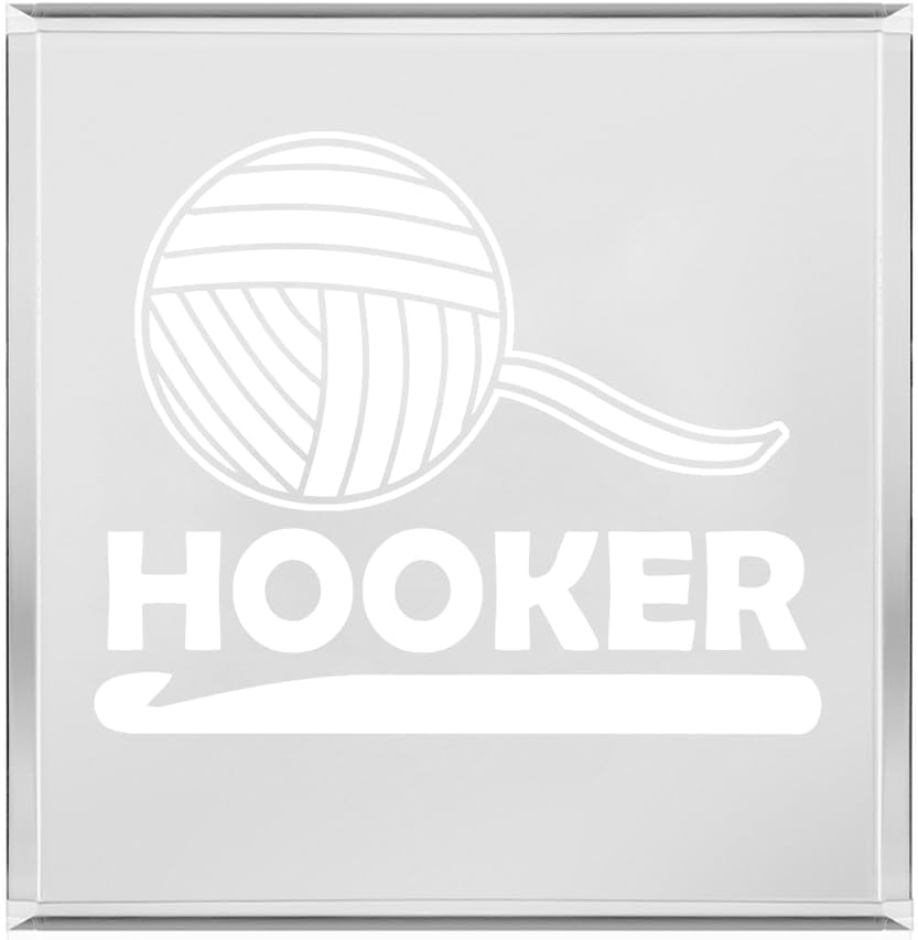 MIP Acrylic Block Sign Art Home Desk Decor Gift Funny Crochet Hooker