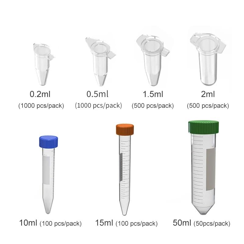 Zentrifugenröhrchen aus Kunststoff mit Mikrowaage, 0,2 ml, 0,5 ml, 1,5 ml, 2 ml, 10 ml, 15 ml, 50 ml(15ml(100Pcs))