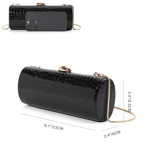 Image of Vegan PU Leather Evening Clutch Purses Crocodile Pattern Handbags Formal Envelope Shoulder Bags for Party Wedding Prom