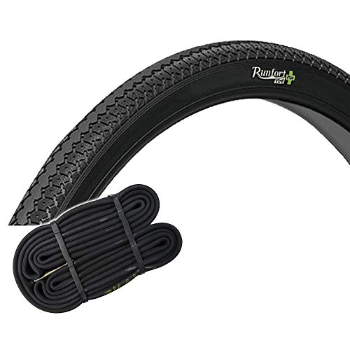 電動自転車 タイヤ 27インチ パンクしにくいタイヤ Runfort Tire Plus 27x1 3/8 WO タイヤ チューブ 各1本セット タチ巻き