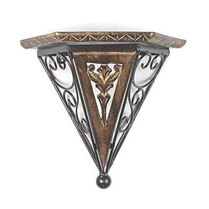 AAFIYA HANDICRAFTS Wooden & Wrought Iron Fancy Wall Bracket,Wall Shelf
