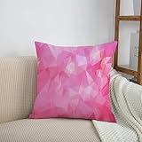HRRASFAZF Garten Dekorative Kissenhülle Zierkissen Bezüge für Sofa Wohnzimmer Sommer Frühling Kissenbezug,Hellrosa, Abstrakter Mosaikstil, geometrische Dimension,50x50 cm