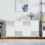 GeenYuu Sideboards 2er Set, Weiß Holzwerkstoff, 120x35x70 cm, Stauraumschrank für Wohnzimmer, Flur und Schlafzimmer, Feuchtigkeitsbeständig