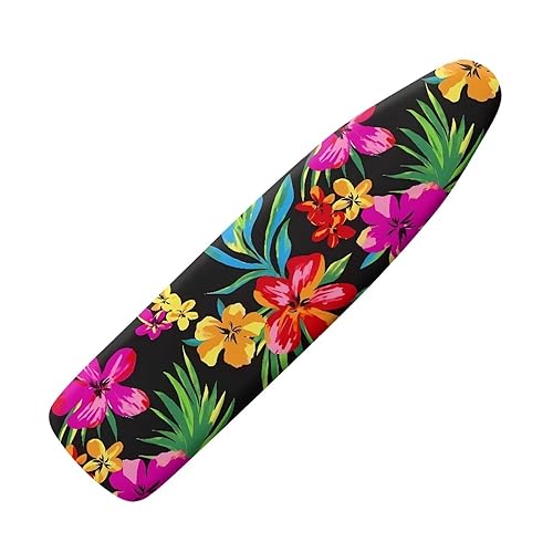 Psesaysky Bügelbrettbezug mit tropischer Blume, extra breit, dicke Polsterung, schmutzabweisend, Heimdekoration, Bügelbrettbezug und Pad, Standardgröße Psesaysky Bügelbrettbezug mit tropischer Blume, extra breit, dicke Polsterung, schmutzabweisend, Heimdekoration, Bügelbrettbezug und Pad, Standardgröße