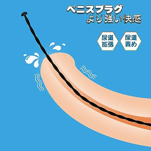 Sexyhot ペニスプラグ シリコン 尿道プラグ 尿道ブジー 尿道オナニー smグッズ 初心者 8点セット（ブラック） - 画像2