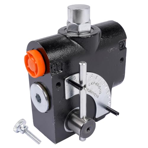 Getanye Hydraulic Adjustable Variable Flow Control Valve with Relief, 1/2'' NPT, 500 PSI-3000 PSI, 30GPM, Adjustable Ball Spring Relief Port, FCR51-1/2 PFC51-1/2 by Getanye - Image 2