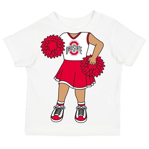 Future Tailgater Ohio State Buckeyes Cheerleader Heads Up! Toddler 5/6T T-Shirt White