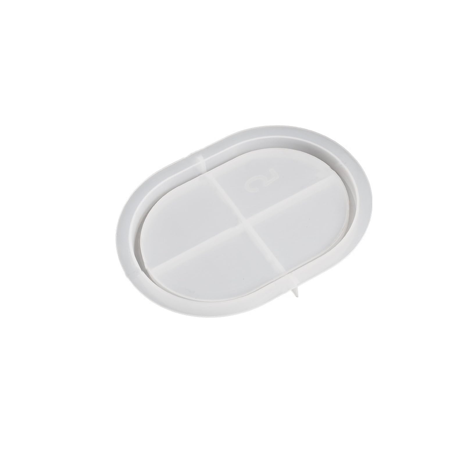 Leliafleury Oval Tray Resin Mold Silicone Coaster Mold White Coaster Mould for DIY Crafts Cups Mats Tray, 16.5cm x 12cm