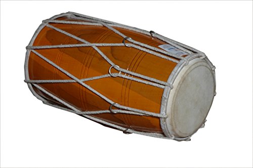 Satnam 14" Handmade Wooden Dholak Drum (Red) - Made In India #TOP5