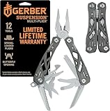 12-IN-1 EDC MULTITOOL: The Suspension Multi-Plier features needle nose pliers, wire cutters, serrated and plain edge blades knife set, cross driver, flat head screwdriver, can opener, bottle opener, trimming scissors, tool lock, lanyard hole and shea...