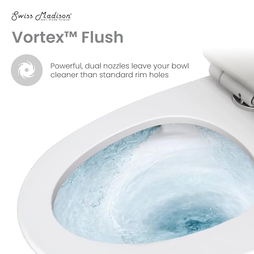 Image of St. Tropez One-Piece Elongated Toilet Vortex Dual-Flush in Matte White 1.1 /1.6 gpf