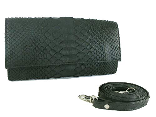 Pelgio Genuine Python Snake Skin Leather Clutch & Shoulder - Want It All