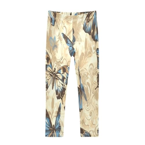 Toddler Girls Leggings Printed Yoga Pants Leggings Grey Blue Butterflys for Kids