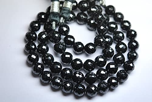 Spinel noir perle rondelle 8-9mm pour enfilage et confection de bijoux fait main
