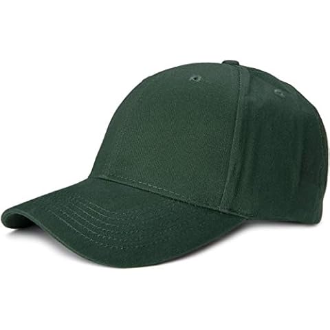 styleBREAKER Classic 6 Panel Cap with Brushed Surface, Adjustable 04023018, Colour:Dark Green Cover