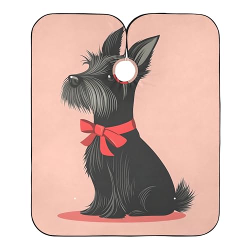 Hezely Doodle Cute Bow Hair Dye Cape, Barber Cape for Adults,Waterproof Salon Cape,Waterproof Hairdressing Styling Hair Cutting, 65
