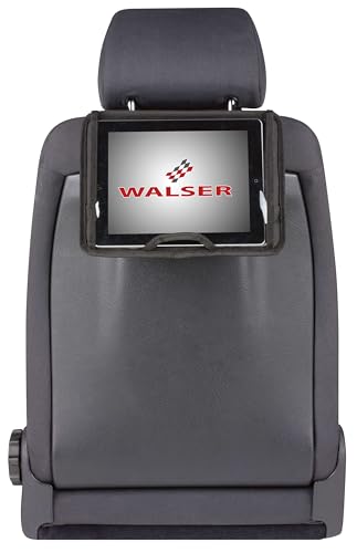 Soporte para tablet en el reposacabezas negro con fijación antivibración WALSER