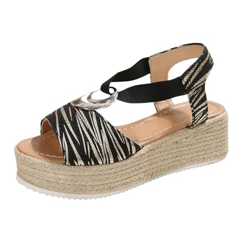 Sandales espadrilles compensées femme avec bride ajustable pour l'été
