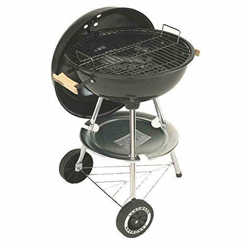 GREEN PARTY Kugelkohlegrill 55,9 Cm – Tragbar Mit Rädern, Emailliertem Deckel & Aschefänger Für Garten, Camping & Picknick