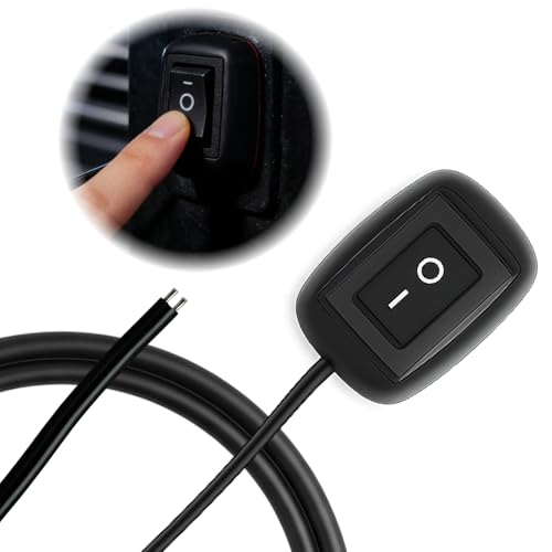 1 pezzo Interruttore a pulsante universale tipo adesivo, interruttore SPST ON/OFF impermeabile, 12V–230V 10A pulsante per auto, moto, barra LED, fendinebbia, DIY