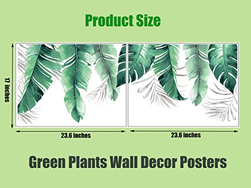 Green Nature Palm Tree Leaf Wall Sticker, Removable 3D Nursery Decor Leaf Wall Stickers Diy Wall Art Decoration Waterproof Green Tropical Leaves Wall Decal Art Murals For Bedroom Nursery Office #TOP1