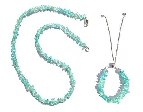 Set de collar y pulsera de apatita el regalo de joyería para mujer inolvidable